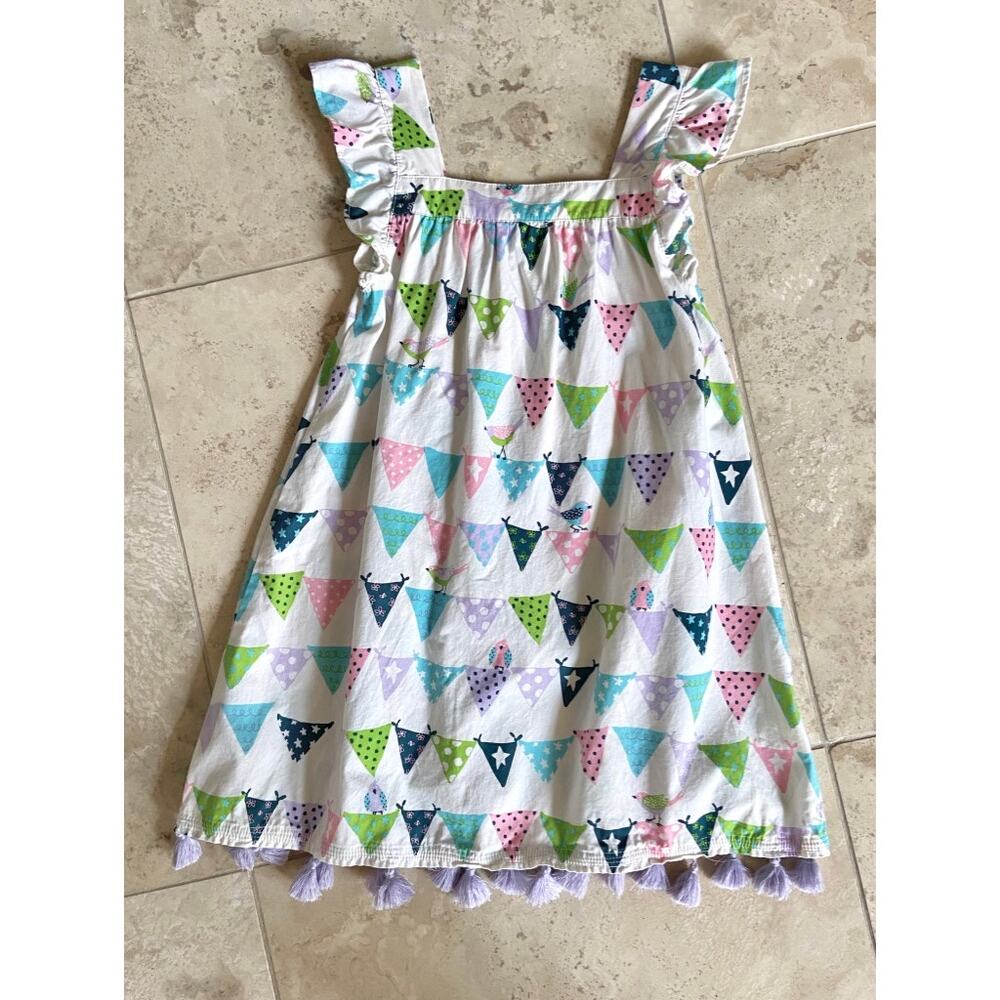 Hatley girls colorful cotton ruffle cap sleeve dress, 7yrs